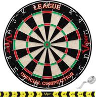 optimized viper league bristle steel tip dartboard set: staple-free bullseye, galvanized thin radial spider wire; high-grade compressed sisal board with rotating number ring, extending lifespan логотип