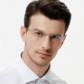 img 3 attached to 👓 Enhance Your Reading Experience with LUFF Frameless New Retro Metal Spring Hinge HD Computer Glasses