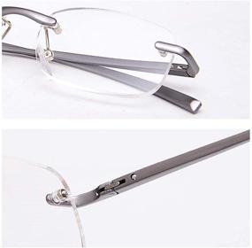 img 1 attached to 👓 Enhance Your Reading Experience with LUFF Frameless New Retro Metal Spring Hinge HD Computer Glasses