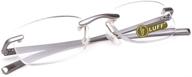 👓 enhance your reading experience with luff frameless new retro metal spring hinge hd computer glasses logo