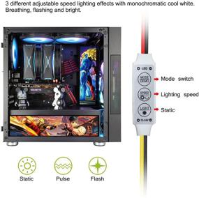 img 2 attached to 🎮 Vetroo Streetfighter Character Poster Display Board with LED Lights for PC Case Decor - Full HD 2K Multi-Mode Function - 12.2 x 3.1 Inches (Horizontal, B6)