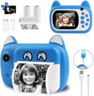 📸 fun-filled instant camera for kids - upgrade selfie camera, zero ink digital video recorder - includes 3 rolls of print paper. perfect gifts for girls and boys! logo
