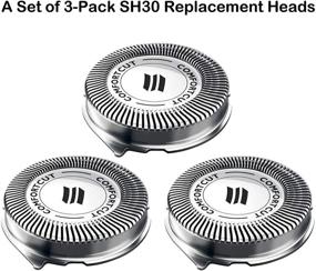 img 3 attached to 🪒 Premium SH30 Replacement Heads for Philips Norelco Shavers and Click and Style - ComfortCut SH30/52, Made in Netherlands