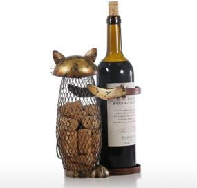 img 3 attached to 🍷 Metal Wine Barrel Cat Cork Holder: Stylish Cork Storage Cage for Table, Container Ornament