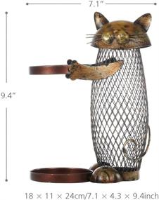 img 2 attached to 🍷 Metal Wine Barrel Cat Cork Holder: Stylish Cork Storage Cage for Table, Container Ornament