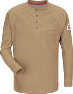 bulwark sleeve comfort henley medium men's clothing in shirts logo