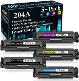 img 4 attached to 🖨️ TopInk 5 Pack (2BK+C+M+Y) 204A Toner Cartridge Replacement for HP Color Pro M154a, M154nw, MFP M180n, MFP M181fw, MFP M181fdw, MFP M180nw Printer - CF510A CF511A CF512A CF513A