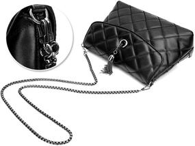 img 2 attached to Metal Chain Strap Tassel Pendant Women's Crossbody Bag - Wristlet Shoulder Purse