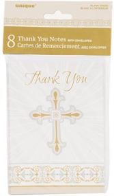 img 1 attached to Radiant Cross Religious Thank You Note Cards in Gold & Silver - Pack of 8