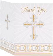 radiant cross religious thank you note cards in gold & silver - pack of 8 logo