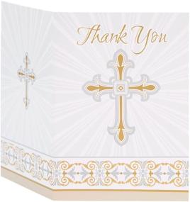 img 3 attached to Radiant Cross Religious Thank You Note Cards in Gold & Silver - Pack of 8