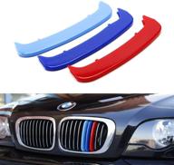 🚗 lanyun m color kidney grille insert trims cover - perfect enhancement for e46 grill accessories and 3 series sedan/coupe/m3 models (02-05 e46 3 series sedan 00-03 e46 coupe 02-06 m3) logo