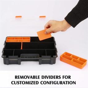 img 1 attached to MIXPOWER 4 Piece Set Toolbox: Efficient Hardware 🧰 & Parts Organization, Customizable Dividers, Durable Storage Solution in Black/Orange