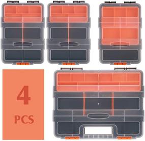 img 3 attached to MIXPOWER 4 Piece Set Toolbox: Efficient Hardware 🧰 & Parts Organization, Customizable Dividers, Durable Storage Solution in Black/Orange