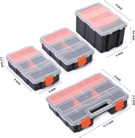 img 2 attached to MIXPOWER 4 Piece Set Toolbox: Efficient Hardware 🧰 & Parts Organization, Customizable Dividers, Durable Storage Solution in Black/Orange