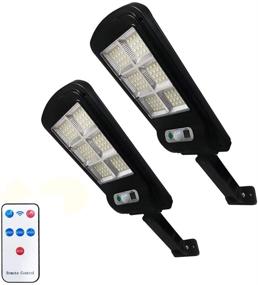 img 4 attached to 🌞 Solar Street Lights Outdoor: Remote Control Parking Lot Lights - 3 Light Modes, Motion Sensor, 96 LEDs - Ideal for Patio, Path, Yard (2Pack)