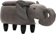 🐘 dark gray faux leather animal elephant ottoman with durable legs - 15" seat height - nursery, bedroom, playroom, and living room storage décor - critter sitters logo