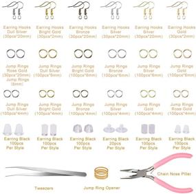 img 3 attached to 💍 Complete Earring Making Kit with Tassel Chains, Hooks, Rings, and Pliers for DIY and Repairing - RELIAN 2111pcs Earring Making Supplies