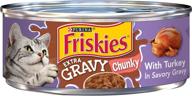 purina friskies gravy wet cat food, extra gravy chunky turkey in savory gravy - (24) 5.5 oz. cans logo