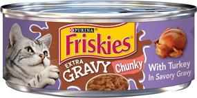 img 4 attached to Purina Friskies Gravy Wet Cat Food, Extra Gravy Chunky Turkey in Savory Gravy - (24) 5.5 oz. Cans