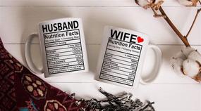 img 1 attached to Husband And Wife Nutrition Facts - 11oz Ceramic Coffee Mug Sets - Funny 👫 Anniversary Cups - Couple Gifts For Him And Her - Wedding Engagement Presents By CBT Mugs