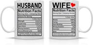 husband and wife nutrition facts - 11oz ceramic coffee mug sets - funny 👫 anniversary cups - couple gifts for him and her - wedding engagement presents by cbt mugs logo