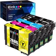 🖨️ e-z ink (tm) восстановленный картридж для чернил epson 288xl high yield - совместим с xp-440 xp-446 xp-330 xp-340 xp-430 (2x черный, 1x голубой, 1x пурпурный, 1x желтый) + обновленные чипы логотип