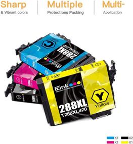 img 2 attached to 🖨️ E-Z Ink (TM) Remanufactured Ink Cartridge for Epson 288XL High Yield - Compatible with XP-440 XP-446 XP-330 XP-340 XP-430 (2x Black, 1x Cyan, 1x Magenta, 1x Yellow) + Upgraded Chips