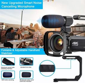 img 1 attached to 📷 TLPUHU 4K WiFi Ultra HD 48MP Video Camera for Vlogging with 3.1'' IPS Screen, 18X Digital Zoom, Microphone, 2 Batteries, Handheld Stabilizer (SD Card not Included)