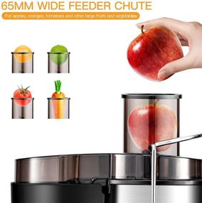 img 3 attached to 🍎 COSTWAY Juicer Machines - 2.5inch Wide Mouth, Powerful 400W Masticating Juicer Extractor, Stainless Steel Centrifugal Juicer for Easy Cleaning