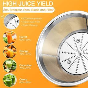 img 1 attached to 🍎 COSTWAY Juicer Machines - 2.5inch Wide Mouth, Powerful 400W Masticating Juicer Extractor, Stainless Steel Centrifugal Juicer for Easy Cleaning