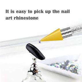 img 2 attached to 💎 Wax Nail Rhinestone Picker Pencil Beads Picker Dotting Pen Combo - Dual Ended Tool with Storage Case, Ideal for Easy and Precise Nail Gem Crystal Jewel Application (2 Pcs)