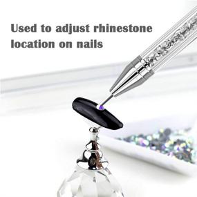img 3 attached to 💎 Wax Nail Rhinestone Picker Pencil Beads Picker Dotting Pen Combo - Dual Ended Tool with Storage Case, Ideal for Easy and Precise Nail Gem Crystal Jewel Application (2 Pcs)