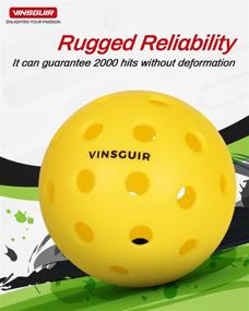 img 2 attached to 🏸 Vinsguir Pickleball Set with 8 USAPA Standard Outdoor Pickle-Ball Balls, Competition Paddle Balls for Outdoor Courts, Includes 2 Paddleball Mesh Nets