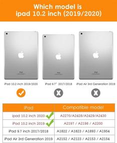 img 3 attached to Чехол для iPad 10.2 DTTO, чехол для iPad 8-го и 7-го поколения 2020/2019, ультралегкий тонкий защитный мягкий задний чехол Smart Trifold Stand [Auto Sleep/Wake], серый+