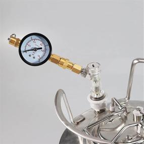 img 1 attached to 🍺 PERA Home Brewing Cornelius Keg Spunding Valve - Adjustable Pressure Relief Valve & Gauge - Connect Ball Lock Disconnect with Check Valve