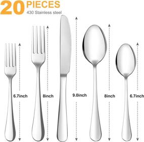 img 2 attached to 🍴 Stainless Steel Flatware Cutlery Set - Premium Tableware