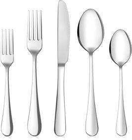 img 4 attached to 🍴 Stainless Steel Flatware Cutlery Set - Premium Tableware