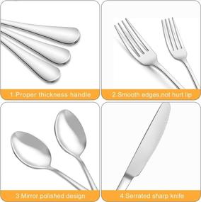 img 1 attached to 🍴 Stainless Steel Flatware Cutlery Set - Premium Tableware