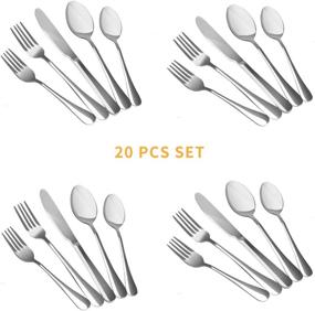 img 3 attached to 🍴 Stainless Steel Flatware Cutlery Set - Premium Tableware