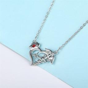 img 1 attached to 👩 Nurse Necklace with Caduceus Heart: Perfect Gift for Female Nurses, Doctors, Medical Students, RN Graduation, and Girls in Nursing Profession