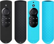 2 pack silicone cover: protection for fir tv & fir tv stick (1st gen) remotes - compatible with alexa voice remote (2017 edition) - black blue logo