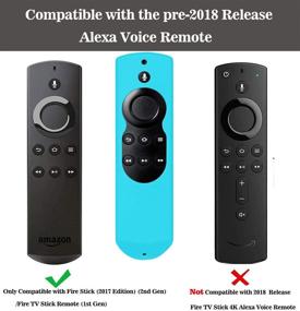 img 2 attached to 2 Pack Silicone Cover: Protection for Fir TV & Fir TV Stick (1st Gen) Remotes - Compatible with Alexa Voice Remote (2017 Edition) - Black Blue