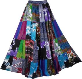 img 4 attached to BONYA Patchwork Elastic Stretch Color65 Skirts for Women's Clothing
