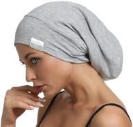 🎀 saymre satin lined bonnet: silky hair wrap for women with curly long hair - large sleep cap with adjustable beanie slouchy hat design logo