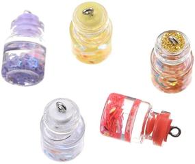 img 1 attached to 🌟 Sparkling Glass Bottle Wishing Bottle Star Charms: Ideal for DIY Crafts and Decorations (A394)