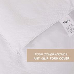 img 1 attached to Nanko Seersucker Queen Comforter Set 3 PCs – All Season Reversible Down Alternative Quilted Duvet Insert - Luxury Hotel Quality Bedding Sets in a Bag (Size 90 inch, White)