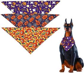 img 1 attached to Halloween Bandana Triangle Bandanas Accessories Dogs