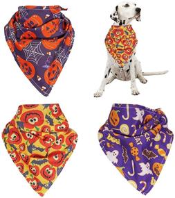 img 4 attached to Halloween Bandana Triangle Bandanas Accessories Dogs