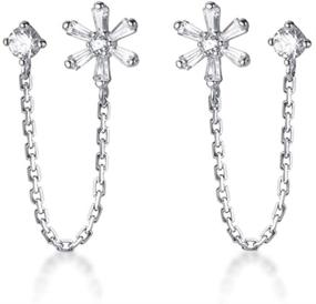 img 4 attached to Earrings Sterling Crystal Rhinestone Hypoallergenic